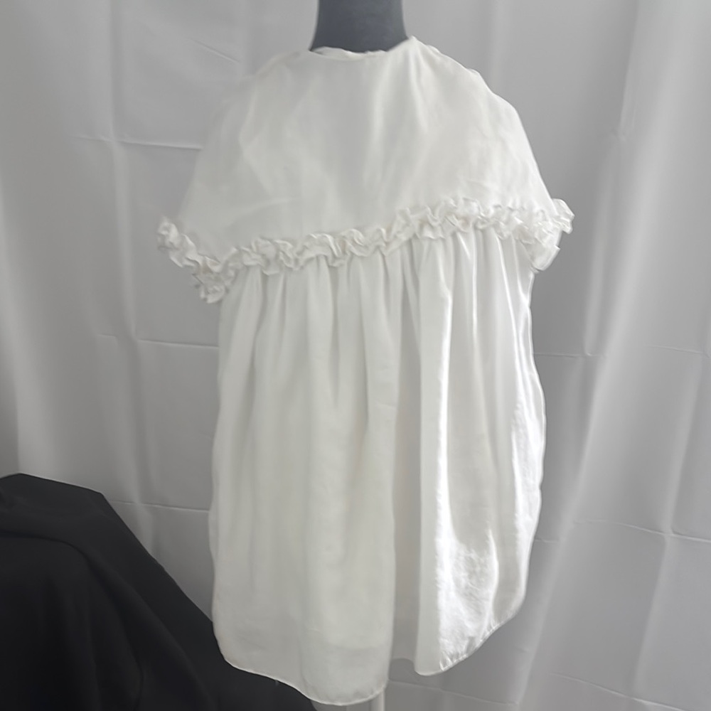 Zara XS Cotton Baby doll Elegant White Ruffled Dress